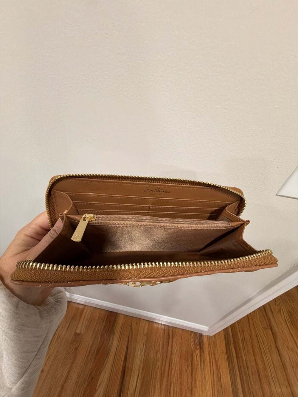 Sam Edelman Quilted Logo Zip Around Wallet with Chain Strap - Picture 4 of 4